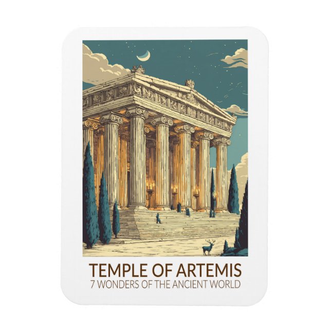Temple of Artemis Seven Wonders of the World Art Magnet (Vertical)