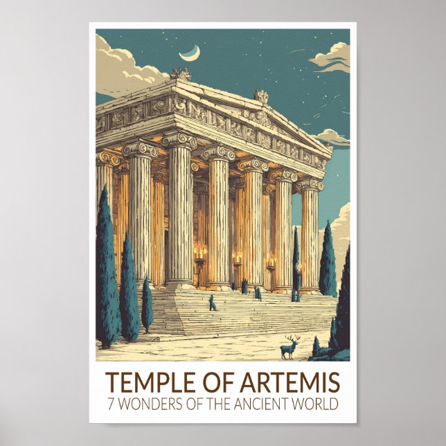 Temple of Artemis Seven Wonders of the World Art Poster (Front)
