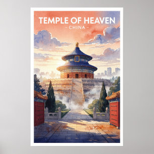 Temple of Heaven China Vintage Travel Poster