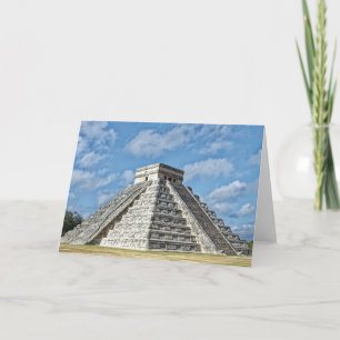 Temple of  Kukulcán, Pyramid, Chichen Itza, Mexico Card