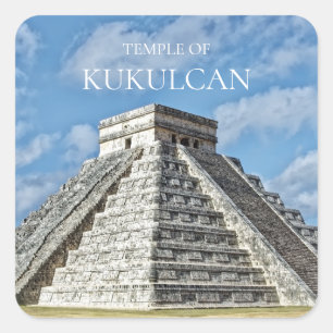 Temple of Kukulcán, Pyramid, Chichen Itza, Mexico Square Sticker