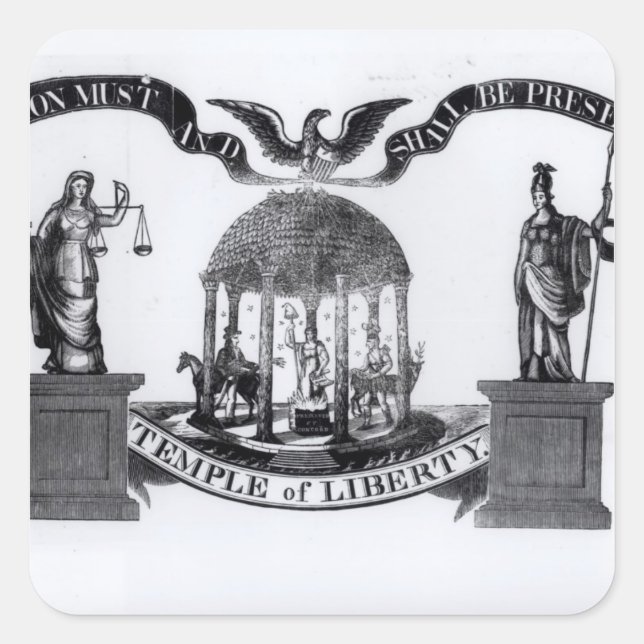 Temple of Liberty, 1834 Square Sticker (Front)