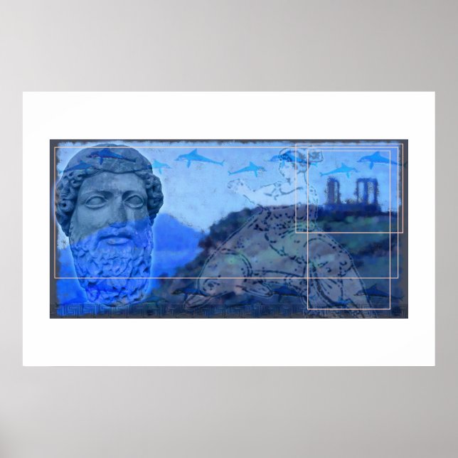 Temple of Poiseidon at Sounio Poster (Front)