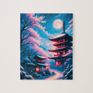 Temple of Snow and Blossoms (Yukizakura no Tera)  Jigsaw Puzzle