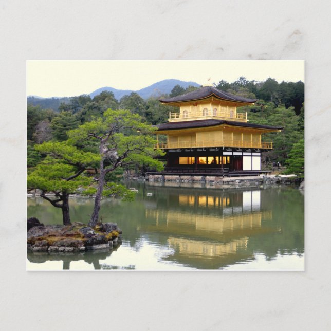 Temple of the Golden Pavilion on Postcard (Front)