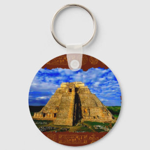 Temple of the Magician Mayan Gift item Key Ring