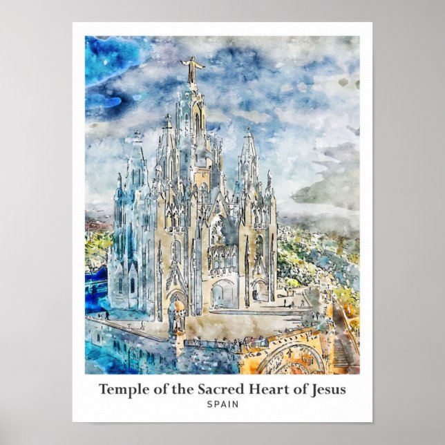 Temple of the Sacred Heart of Jesus Travel Poster (Front)