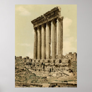 Temple of the Sun, side view, Baalbek, Holy Land Poster