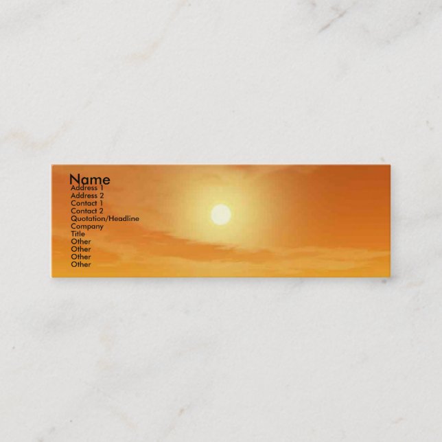 TEMPLE OF WATER / DESERT SUN Science Fiction Mini Business Card (Front)