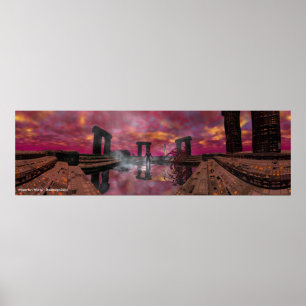 TEMPLE OF WATER /HYPERION WORLD ,Sci-Fi Poster