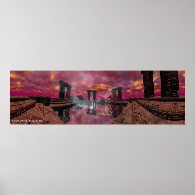 TEMPLE OF WATER /HYPERION WORLD ,Sci-Fi Poster (Front)