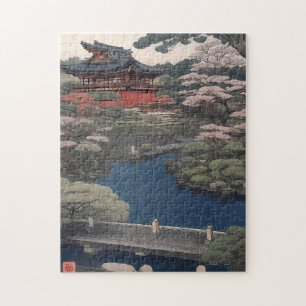 Temple on the river - Japan Jigsaw Puzzle
