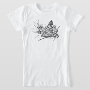 Temple Path Black White Abstract Tribal Tattoo Art T-Shirt