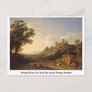 Temple Ruins On Sicily By Jacob Philipp Hackert Postcard