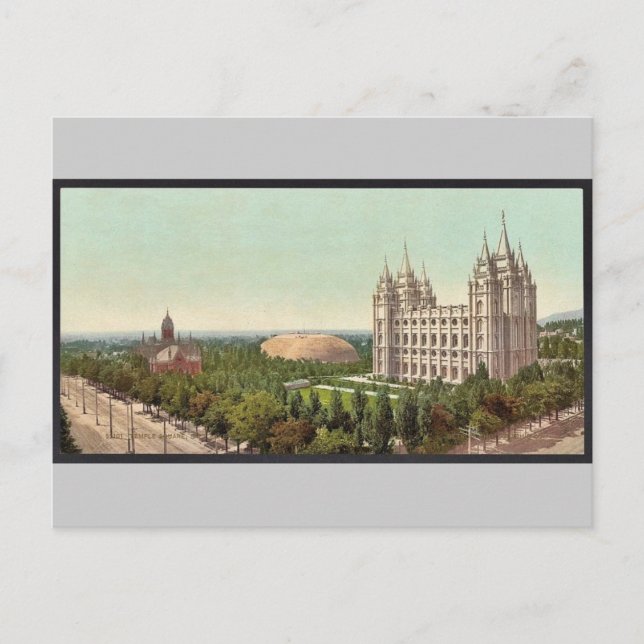 Temple Square, Salt Lake City classic Photochrom Postcard (Front)