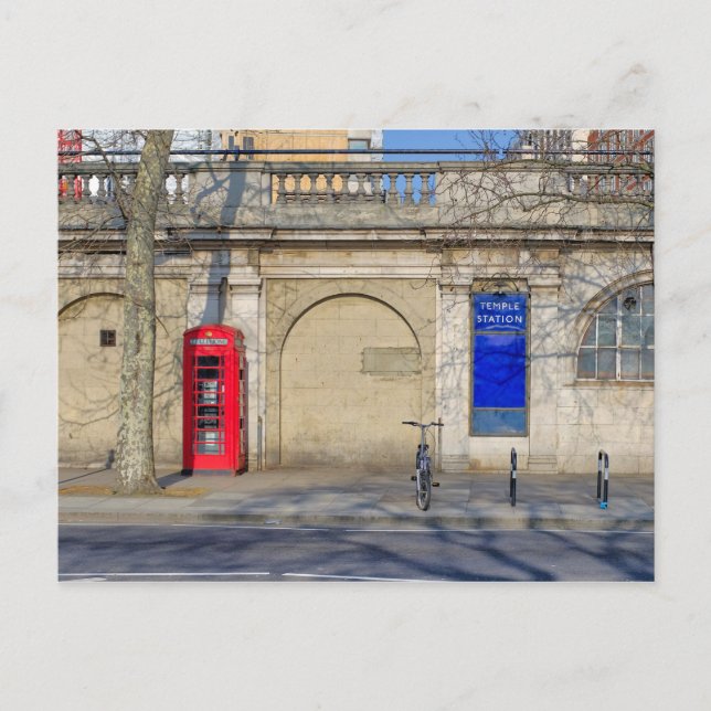 Temple Station London UK Postcard (Front)