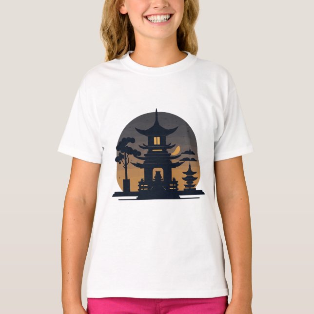 Temple, Tibet, Mountains T-Shirt (Front)