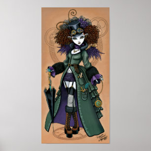 Temple Victorian Steampunk Time Traveller Angel Poster