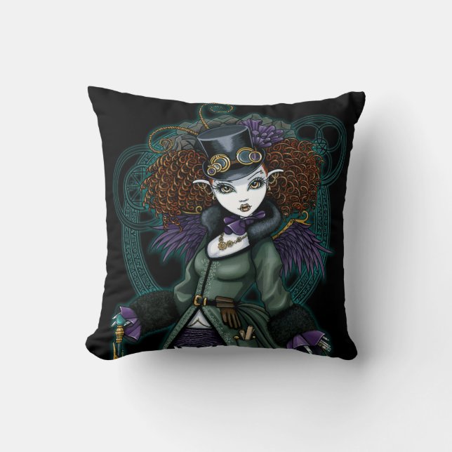 Temple Victorian Steampunk Vampire Angel Pillow (Front)