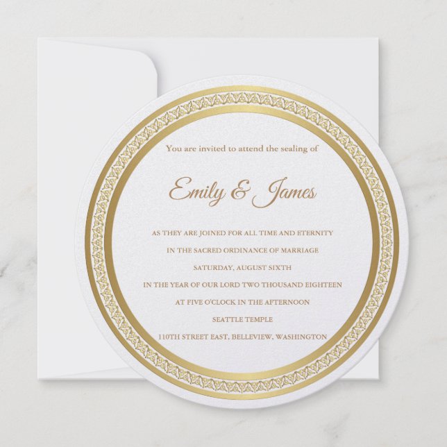 Temple Wedding Invitation-Eternal Circle Invitatio Invitation (Front)