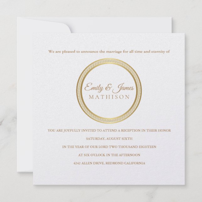 Temple Wedding Reception Invitation-Eternal Circle Invitation (Front)