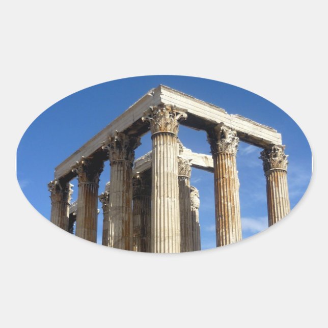 temple zeus oval sticker (Front)
