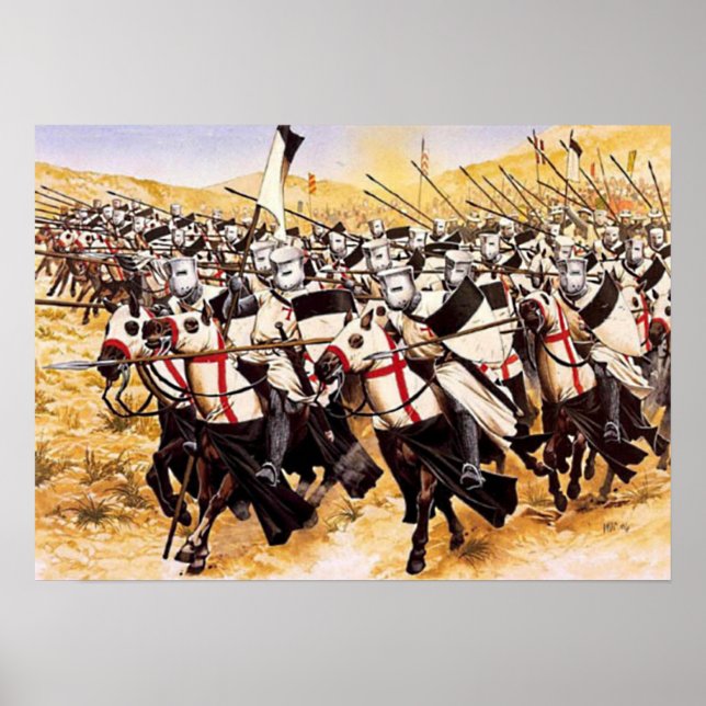 Templerreiterei im Angriff Poster (Front)