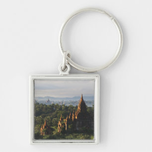 Temples at sunrise, Bagan, Myanmar Key Ring