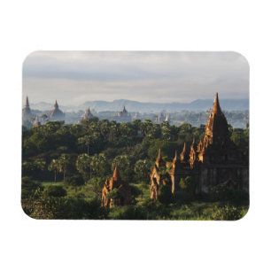 Temples at sunrise, Bagan, Myanmar Magnet