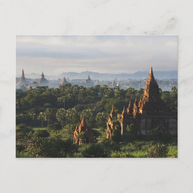Temples at sunrise, Bagan, Myanmar Postcard (Front)
