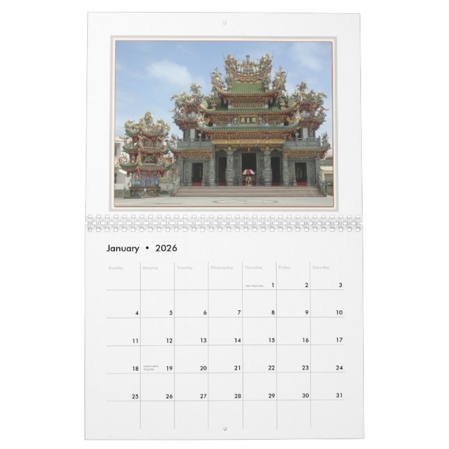 Temples of Taiwan Calendar (Jan 2026)