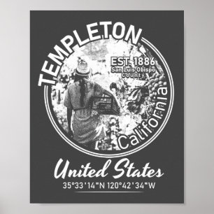 TEMPLETON - CALIFORNIA VINTAGE POSTER