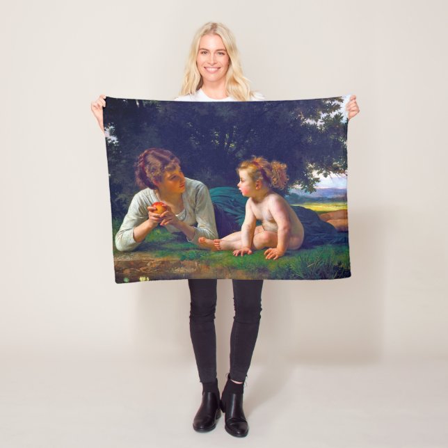 Temptation, Bouguereau Fleece Blanket (In Situ)