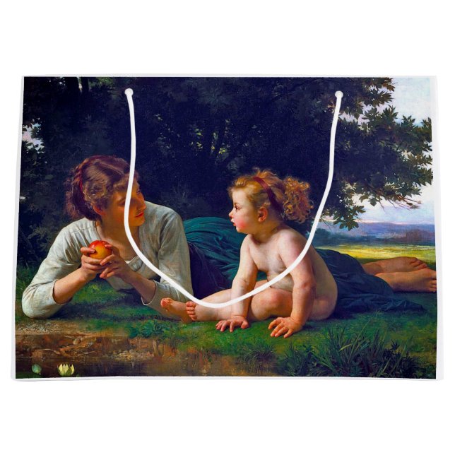 Temptation, Bouguereau Large Gift Bag (Front)