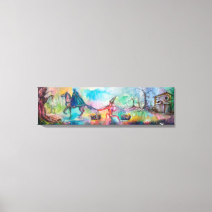 TEMPTATION Dark Knight and Devil's Treasure ,Blue Canvas Print