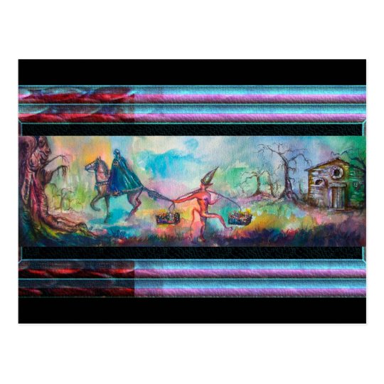 TEMPTATION Dark Knight and Devil's Treasure ,Blue Postcard