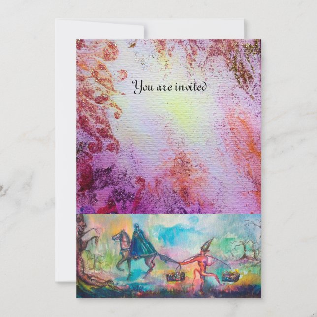 TEMPTATION Dark Knight Devil Treasure Blue Purple Invitation (Front)