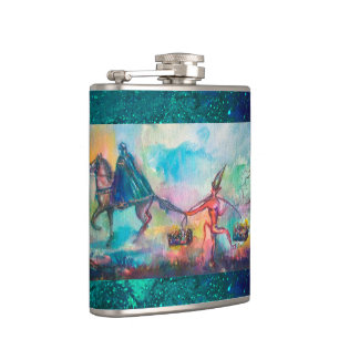 TEMPTATION Dark Knight Devil's Treasure ,Blue Red Hip Flask