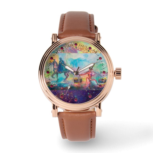 TEMPTATION,DARK KNIGHT,DEVILS TREAUSURE Watercolor Watch (Front)