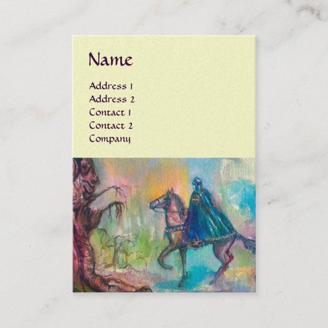 TEMPTATION DARK KNIGHT MONOGRAM Cream Business Card (Front)