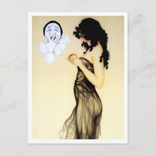 Temptation - from the Pierrot's Love Series Postcard (Front)