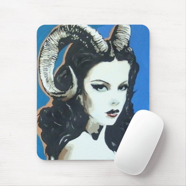 'Temptation in the Magick' Painting on a  Mouse Mat (With Mouse)