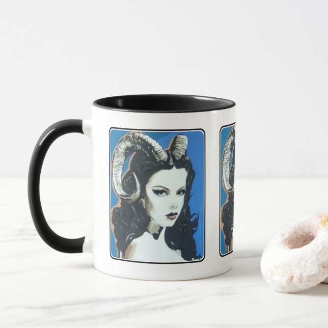 'Temptation in the Magick' Painting on a  Mug (With Donut)