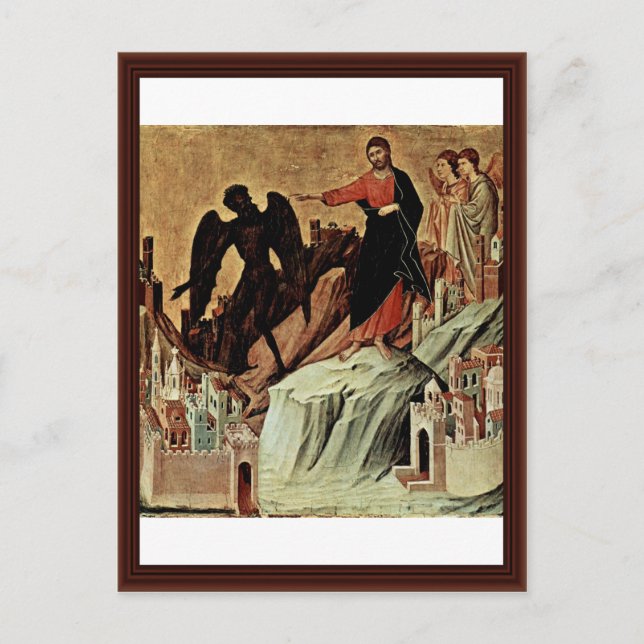 Temptation Of Christ On The Mountain Postcard (Front)