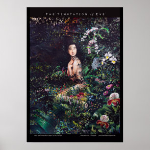 Temptation of Eve Watercolor Painting Poster