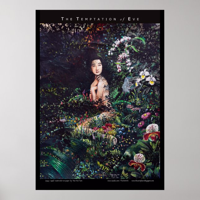 Temptation of Eve Watercolor Painting Poster (Front)
