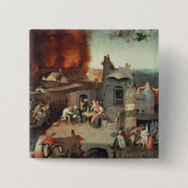 Temptation of Saint Anthony, c.1500 15 Cm Square Badge (Front)