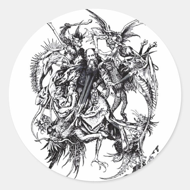 Temptation of Saint Anthony the Great Classic Round Sticker (Front)