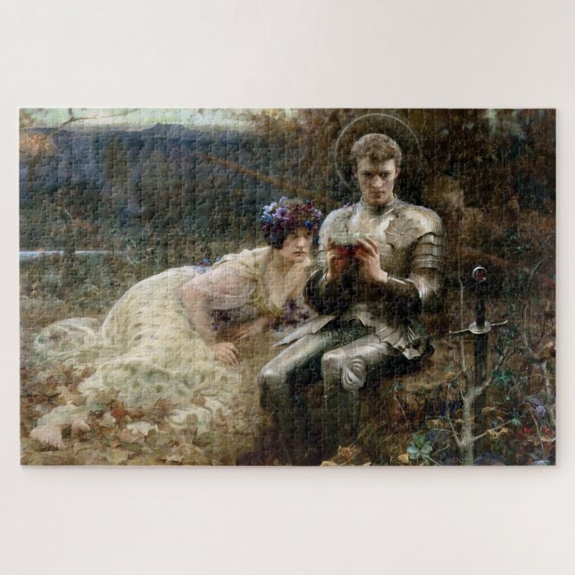 Temptation of Sir Percival (Mediaeval Knight) Jigsaw Puzzle (Horizontal)