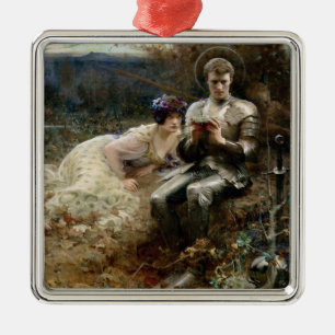 Temptation of Sir Percival (Medieval Knight) Metal Tree Decoration